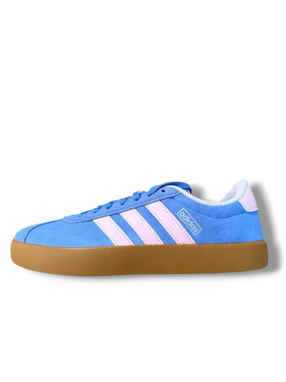 NEW Adidas VL Court 3.0 Blue/Pink Suede Sneakers Women’s Size 8 - Picture 5 of 8